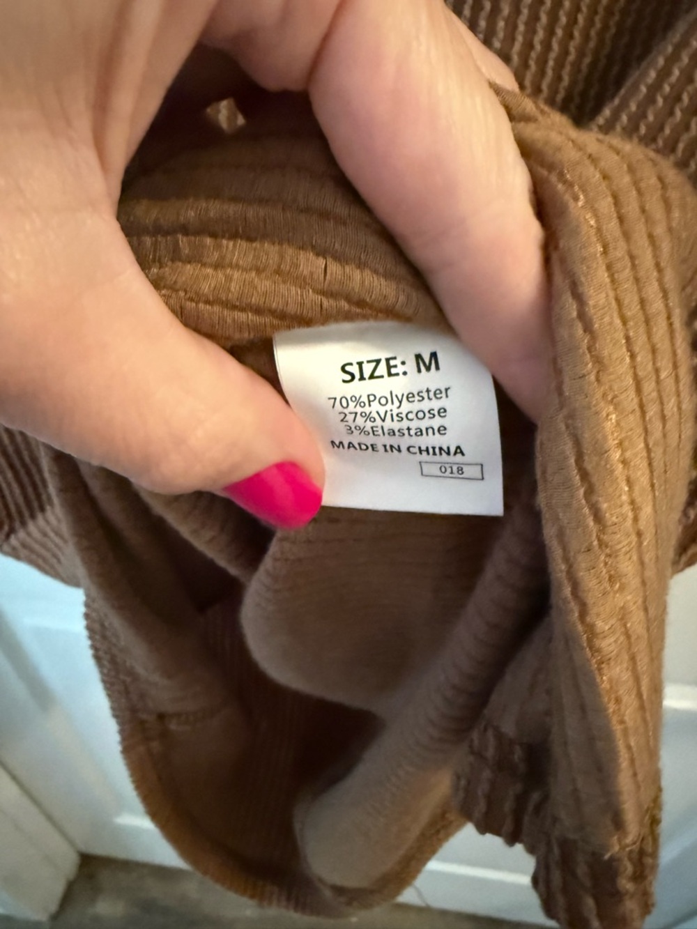Ribbed Pocket T-Shirt Dress in Warm Caramel - Picture 2 of 3